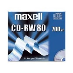 MAXELL CD-RW 80 min 700 Mo 1-4x btier 10mm (VENDU A L'UNITE)