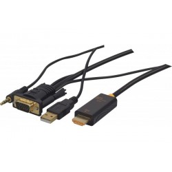Convertisseur VGA + audio vers HDMI 2 mètres