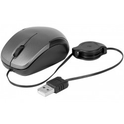 DACOMEX mini souris noire à cordon USB rétractable