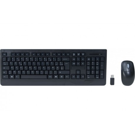 DACOMEX Pack clavier & souris slim sans fil 2.4 ghz noir