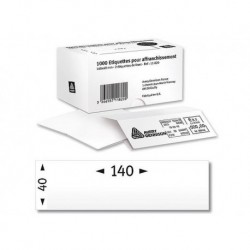 Boîte 1000 étiquettes pour affranchissement 14x4 cm 1 ét./planche