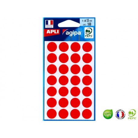 APLI AGIPA 168 pastilles rouges ø 15 mm