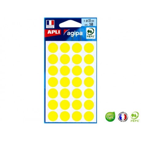 APLI AGIPA 168 pastilles jaunes ø 15 mm