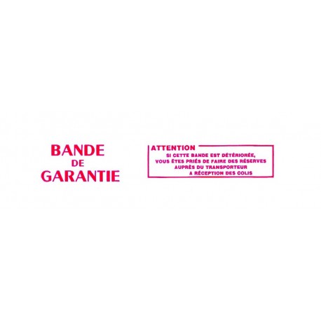 Bande de garantie adhésive