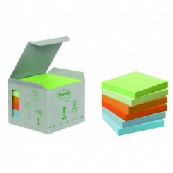 POST-IT Boîte de 6 blocs recyclés pastel
