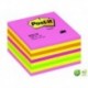 POST-IT Bloc cube Gamme Néon rose