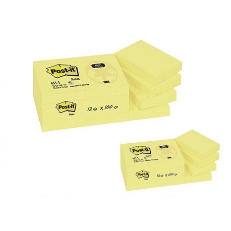 POST-IT Bloc jaune 51 x 76 mm