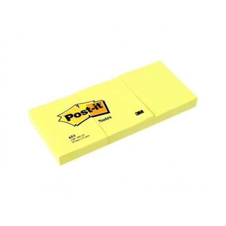 POST-IT Lot de 3 blocs jaune 38 x 51 mm