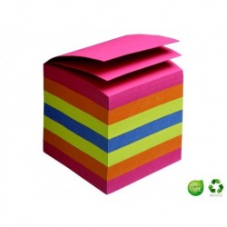 Bloc cube recyclé coloris arc-en-ciel
