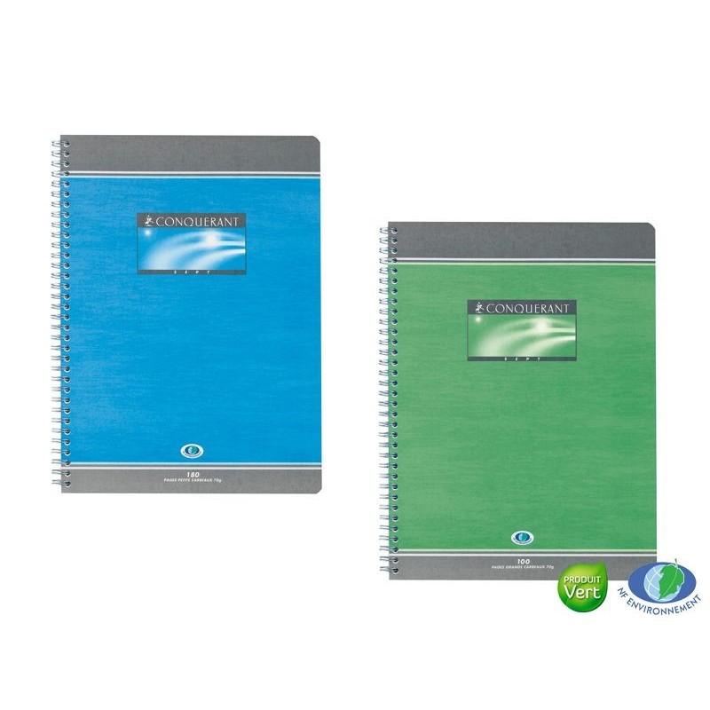 Cahier spirale - 21x29,7 cm - 5x5 - 180 pages - CONQUERANT