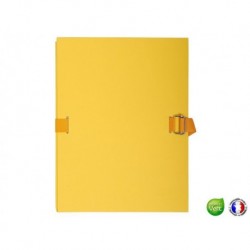 EXACOMPTA Chemise à sangle papier toilé jaune