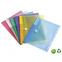 TARIFOLD Lot de 12 pochettes perforées enveloppes 6 coloris assortis