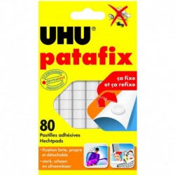 UHU Pochette de 80 pastilles adhésives Patafix Blanches