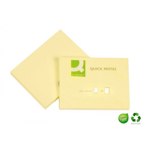 Q-CONNECT Bloc jaune Quick notes 76 x 102 mm
