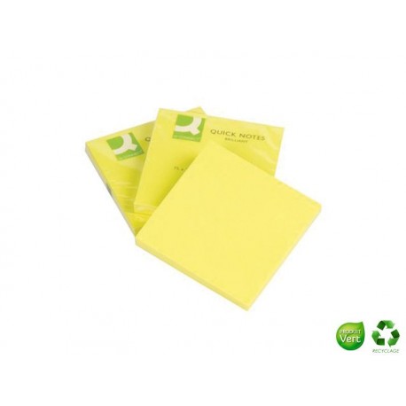 Q-CONNECT Bloc Quick notes néon jaune