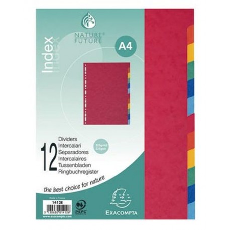 Intercalaires neutres Standard 12 Touches 22,5x30cmA4