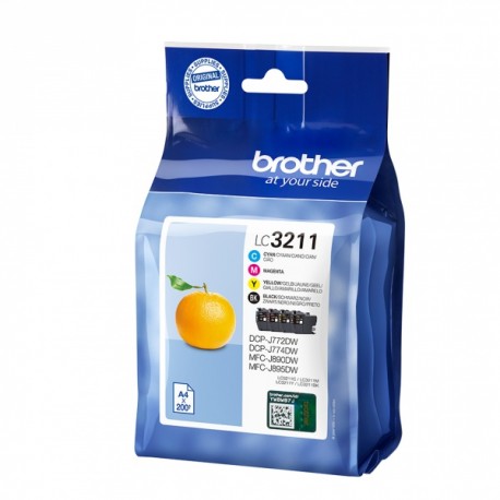 BROTHER Pack 4 cartouches encre LC3211 noir, cyan, magenta, jaune