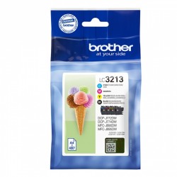 BROTHER Pack 4 cartouches encre LC3213 noir, cyan, magenta, jaune