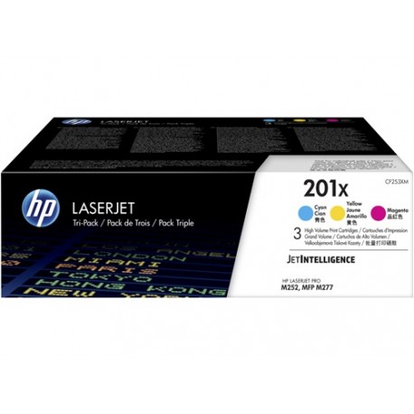 HP Pack de 3 cartouches toner Cyan, Magenta, Jaune 201X 3x 2300 pages