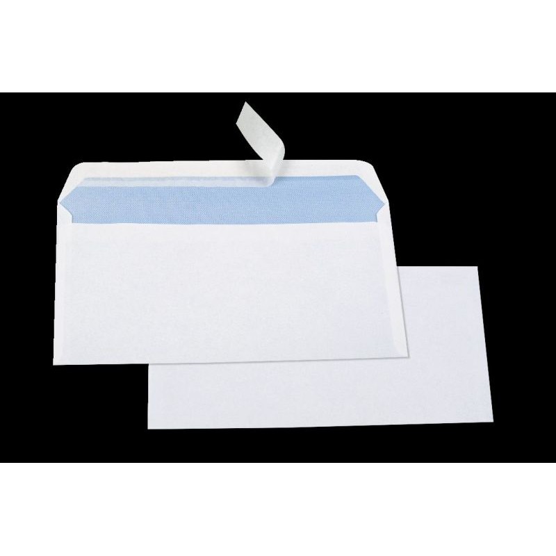 Enveloppes 110x220 - blanches - auto-adhésives - 80g -boite de 500