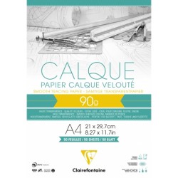 CLAIREFONTAINE Papier calque en bloc 21 X 29,7 90/95 G