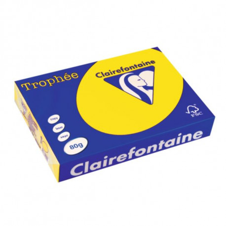 CLAIREFONTAINE Ramette papier Trophée fluo A4 80g jaune