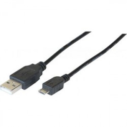 Cordon USB A vers Micro USB B 1m Noir