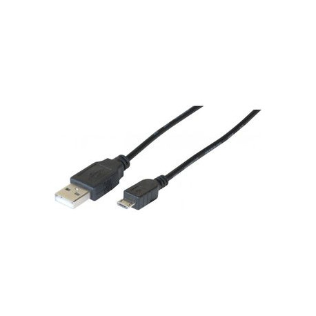Cordon USB A vers Micro USB B 1m Noir