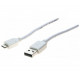 Cordon USB 2.0 Type A/Micro B Blanc 1,8m