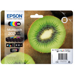 EPSON 202XL Kiwi Multipack encre 5 couleurs N,C,M,J 1x13,8ml + 3x8,5ml