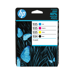 HP 934/935 Pack de 4 Cartouches authentiques (Noir,Cyan,Magenta,Jaune) (6ZC72AE)