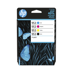 HP 953 Pack de 4 Cartouches authentiques (Noir,Cyan,Magenta,Jaune) (6ZC69AE)