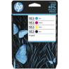 HP 953 Pack de 4 Cartouches authentiques (Noir,Cyan,Magenta,Jaune) (6ZC69AE)