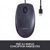 Logitech B100 Souris Filaire USB - Ambidextre - Noire