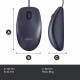 Logitech B100 Souris Filaire USB - Ambidextre - Noire