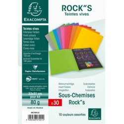 Lot de 30 sous-chemises rock’s coloris assortis