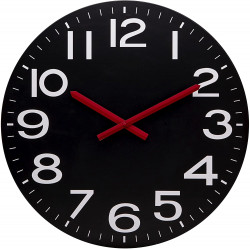 UNILUX Horloge murale radio-pilotée 'MEGA' noir 60cm