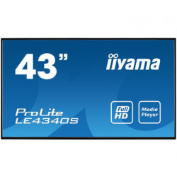 IIYAMA LFD 43" 1920x1080 dalleAMVA3 8ms Haut-parleurs VGA DVI HDMI 350 cd m² 3000 1 LAN (RJ45) VESA 400x400 200x200 LE4340S-B3