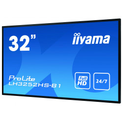 IIYAMA LFD 32" dalle IPS 24 7 1920x1080 DVI VGA 2xHDMI 2xHaut-parleurs 2xUSB 400cd m² MediaPlayer VESA 200x200