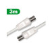 Câble coaxial mâle femelle 9,52 mm + 1 adaptateur mâle mâle 3m - blanc