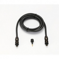 Câble Optique Mâle/Mâle 1.50m HG - Connecteurs plaqués or Câble tressé - avec adaptateur jack 3,5mm