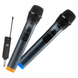 Pack 2 microphone dynamique DII sans fil omnidirectionnels, avec écran, récepteur rechargeable, jack 6.35mm