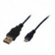 Câble USB 2.0 micro mâle / mâle - noir glossy