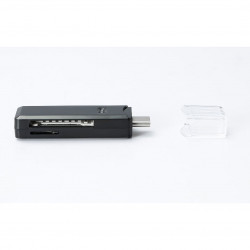 D2 - Lecteur de cartes SD/micro SD/SDHC - Port USB-C (USB 3.2 gen 1) - transferts jusqu'à 5 Gbps - Noir