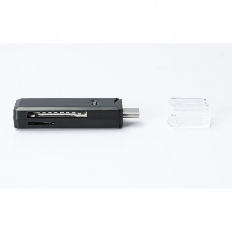 D2 - Lecteur de cartes SD/micro SD/SDHC - Port USB-C (USB 3.2 gen 1) - transferts jusqu'à 5 Gbps - Noir
