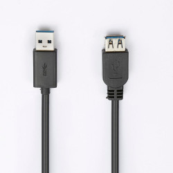 Rallonge USB 3.0 - Câble USB A mâle / USB A femelle - 2m - noir