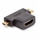 Adaptateur 2 en 1 - HDMI mâle vers micro HDMI et mini HDMI femelle