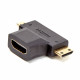 Adaptateur 2 en 1 - HDMI mâle vers micro HDMI et mini HDMI femelle