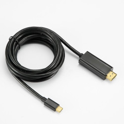 Câble USB-C mâle / HDMI mâle - fiches or - noir