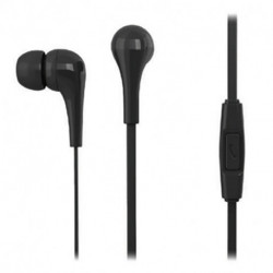 Ecouteurs avec micro - câble 1.2m - jack 3.5mm - 2 paires de bouchons d'oreilles silicone inclus